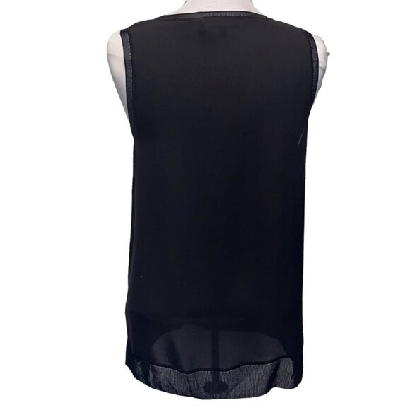 Theory Lewie Silk Sleeveless Blouse Black Size MED Shell - Picture 2 of 9